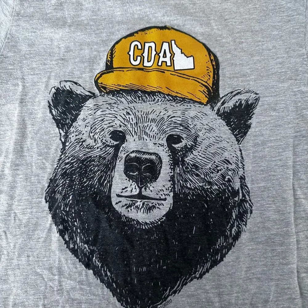 Next Level CDA Bear Gray Short Sleeve Tee - Size Small